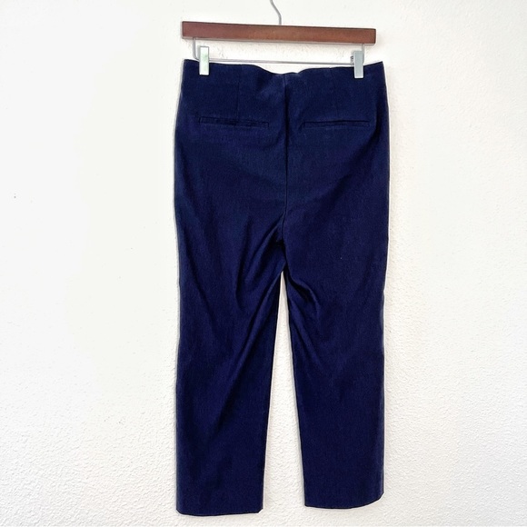 Chico’s pull on stretch flat front straight legs ankle navy blue pants size 6 - Picture 5 of 9